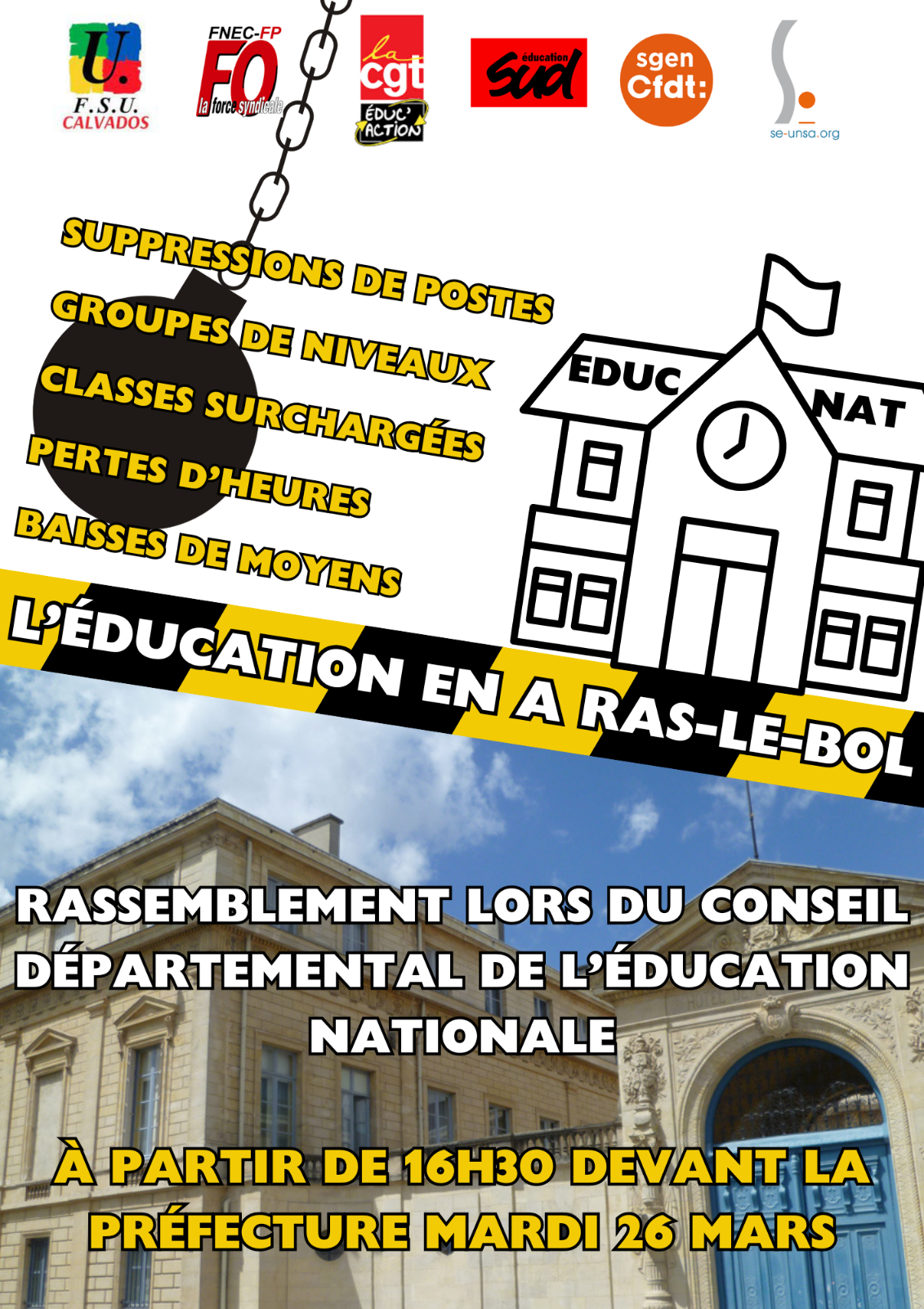 2024 03 26 rassemblement cden contre reformes educ nat